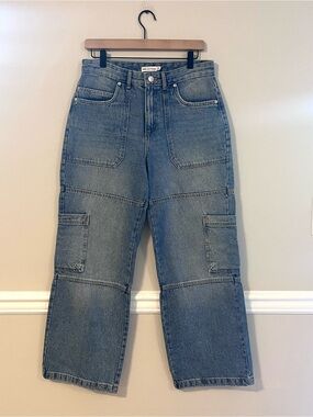 Avec Les Filles Women’s Straight Leg High Rise Carpenter Jeans Size 28 Cargo